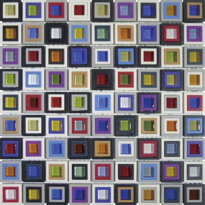 Qualis Ceramica Chelsea Collection Multicolor Square Mix Glass Resin - 12" x 12"