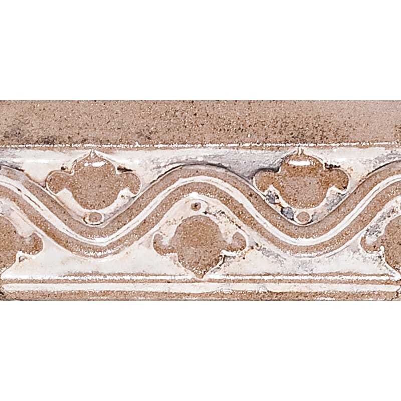 Marble Systems Bellflower Crown Crmware Glazed Ceramic Border Tiles 3x6 - Bellflower Crown Crmware