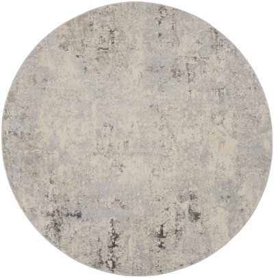 Nourison Home Nourison Rustic Textures RUS07 7’10” x Round Grey Beige Modern Indoor Rug - 5'3" Round