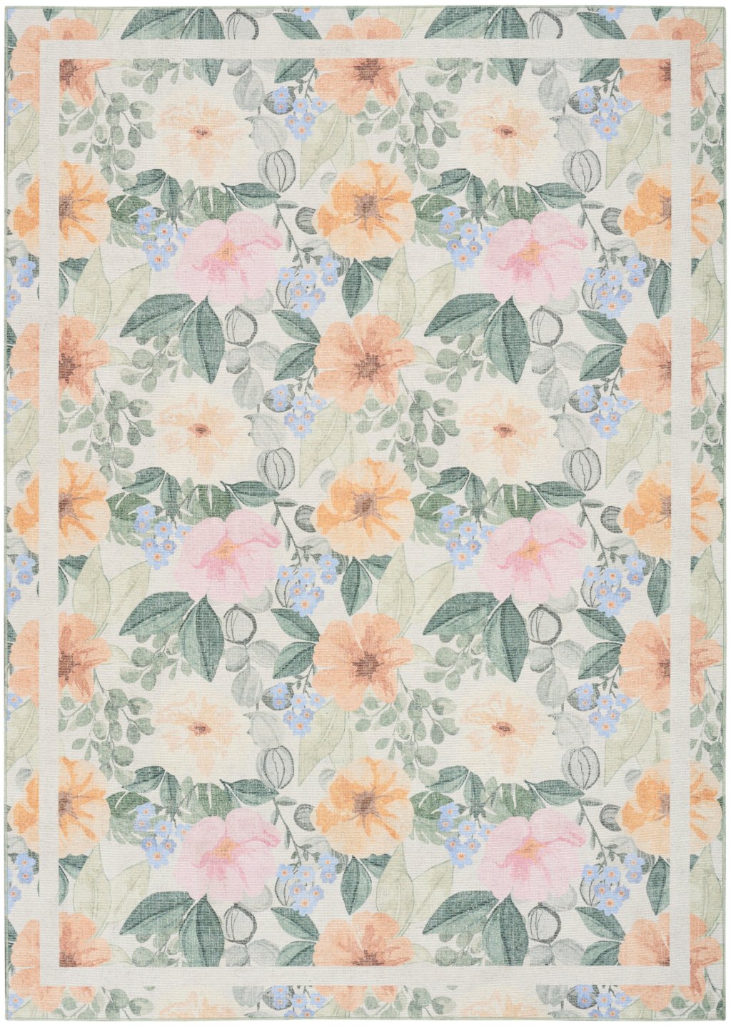Nourison Home Nourison Botanical Washables BOT01 5' x 7' Ivory Multicolor Farmhouse Indoor Rug