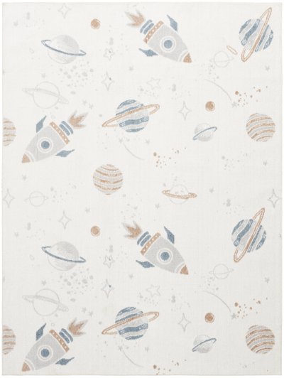 Nourison Home Nourison Astra Machine Washable ASW18 5'3" x 7' Ivory Multicolor Kids Indoor Rug - 4' x 6'