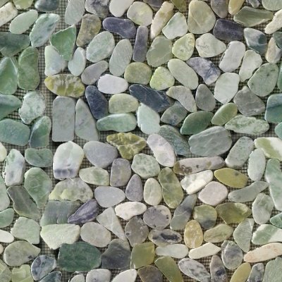 Qualis Ceramica Riviera Tileworks Chelsea Crystal Green Semi-Precious Stone Interlocking Mosaic - 12" x 12"