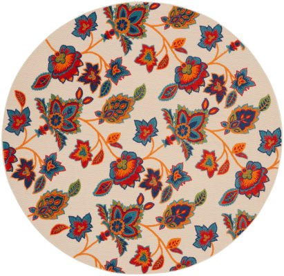Nourison Home Nourison Aloha ALH31 2'8" x 4' Multicolor Contemporary Rug - 7’10” Round