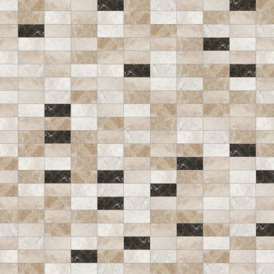 Marble Systems Milano Dark Polished Subway On Mesh Marble Mosaic 8 1/2x16 3/4 - Milano Dark - 8 1/2" x 16 3/4" x 3/8"