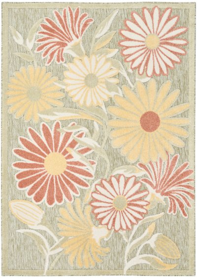 Nourison Home Nourison Aloha ALH33 5'3" x 7'5" Sage Rose Outdoor Rug - 3'6" x 5'6"