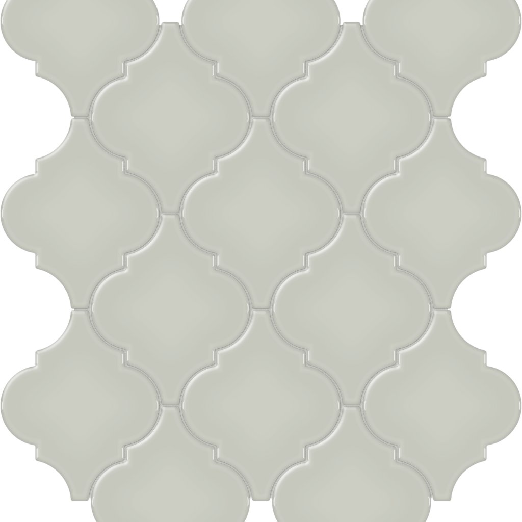 Qualis Ceramica Traditions Soft Sage Arabesque Glossy Mosaic - Sage