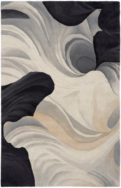 Nourison Home Nourison Prismatic PRS41 3'9" x 5'9" Ivory Black Modern Indoor Rug - 3'9" x 5'9"