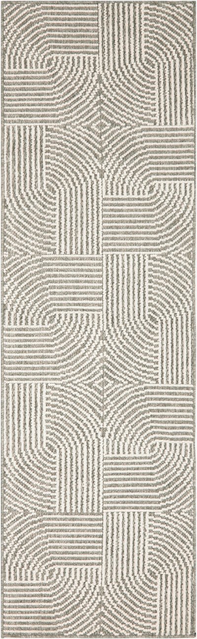 Nourison Home Nourison Textured Home TXH02 2'3" x 7'6" Grey Ivory Modern Indoor Rug - 2'3" x 7'6"