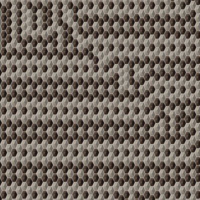 Qualis Ceramica Chelsea Collection Aluminum Hexagon 19 Brown Mosaic - 12" x 12"