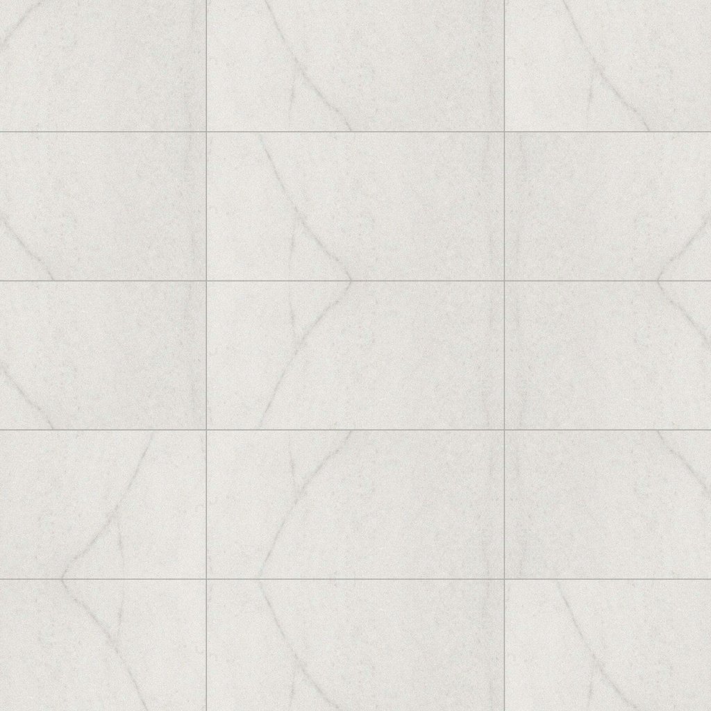 Marble Systems Crystal White Matte Marble Look Porcelain Tile 12x24 - Crystal White