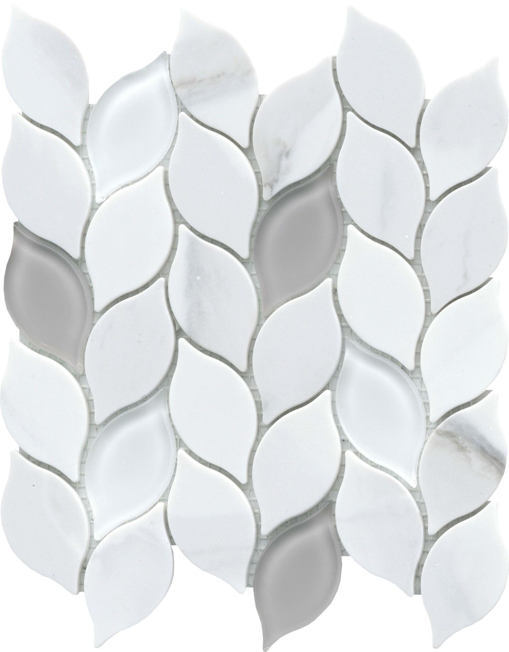 Emser Tile L'AMOUR POLISHED LEAF MOSAIC -GLS - White