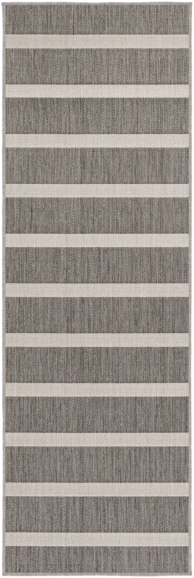 Nourison Home Nourison Positano POS03 8' x Square Charcoal Ivory Modern Rug - 2'2" x 10'