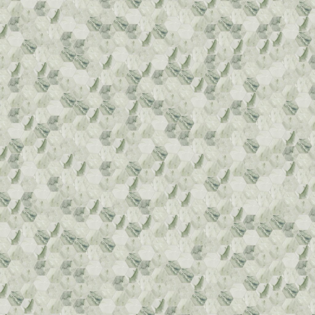Qualis Ceramica Moscato Argento 2 Hexagon Mosaic