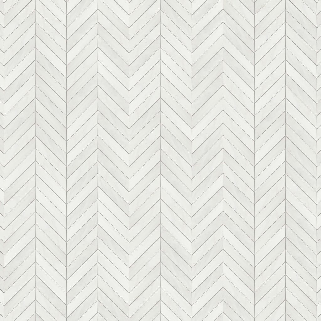 Marble Systems Bianco Dolomiti Classic Honed Chevron Waterjet Marble Mosaic 13x10 - Bianco Dolomiti Classic