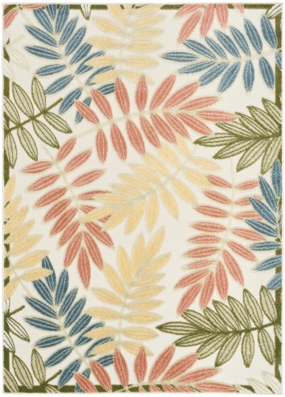 Nourison Home Nourison Aloha ALH18 7'10" x 10'6" Ivory Rose Modern Rug - 3'6" x 5'6"
