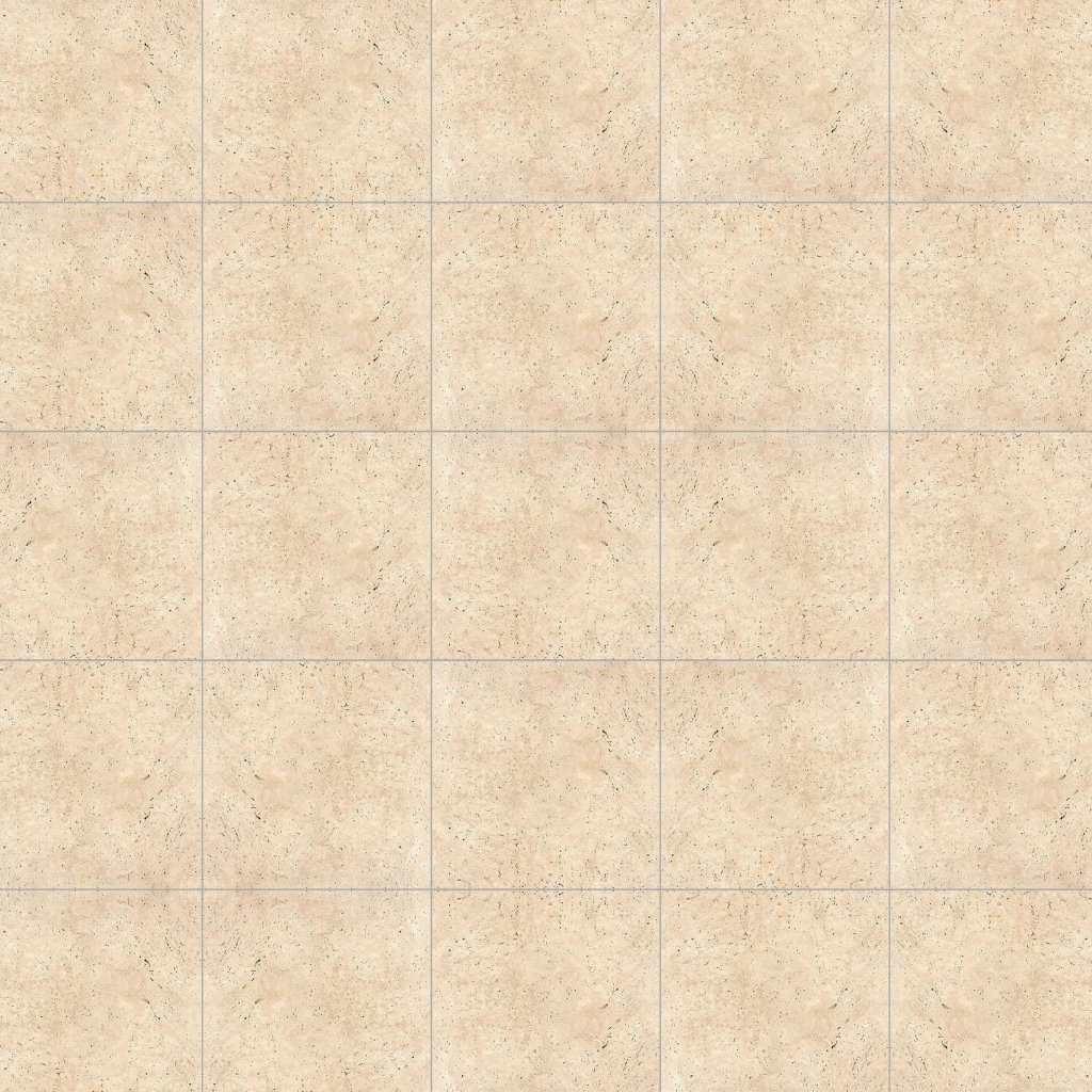 Marble Systems Ivory Brushed Travertine Tile 12x12 - Ivory