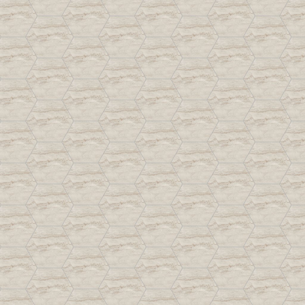 American Olean Mythique Marble - Botticino, Hexagon, 8, Matte (MY13) - Botticino