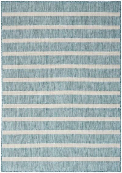 Nourison Home Nourison Positano POS03 12' x 15' Aqua Ivory Modern Rug - 7' x 10'