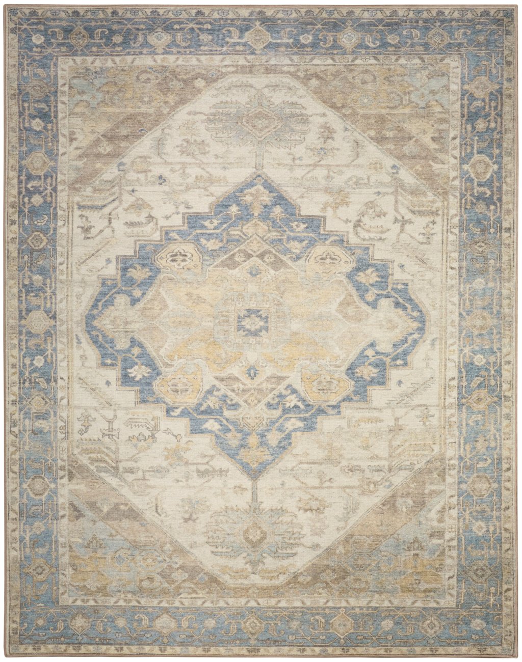 Nourison Home Nourison Vintage Washables VWS13 9'10" x 13'2" Blue Green Vintage Indoor Rug