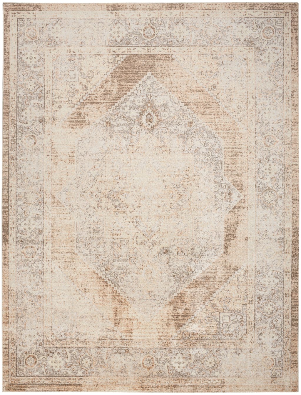 Nourison Home Nourison Astra Machine Washable ASW13 6'7" x 9' Beige Vintage Indoor Rug