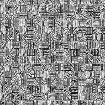 Qualis Ceramica Riviera Tileworks Chelsea 4"x4" Island Native Series Black & White Glazed Ceramic Mosaic - 12" x 12"