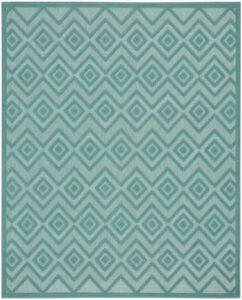 Nourison Versatile NRV01 9' x 12' Aqua Teal Modern Rug -