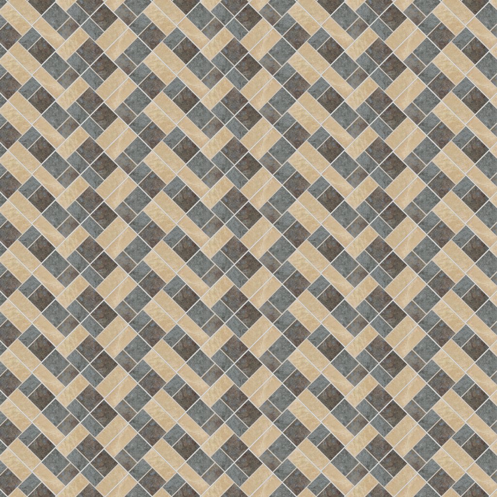 Daltile Continental Slate Gold/Blue/Grey, Deco, 4X12, Matte - Gold/Blue/Grey
