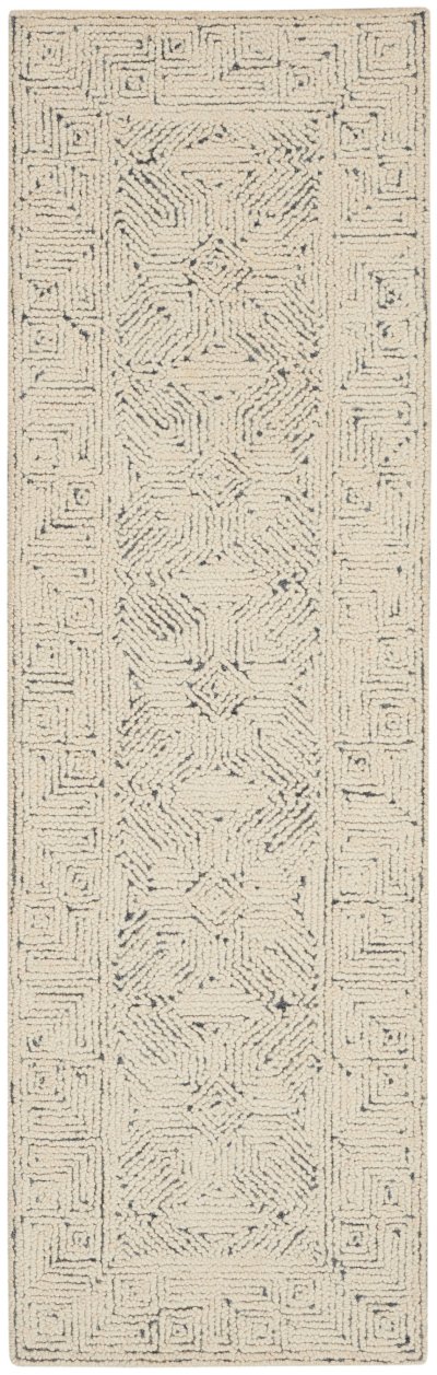 Nourison Home Nourison Vail VAI05 8'3" x 11'6" Ivory Navy Modern Indoor Rug - 2'3" x 7'6"