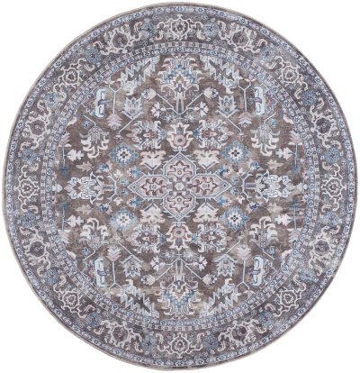 Nourison Home Nourison New Concept Washables SR104 3' x 5' Olive Ivory Vintage Indoor Rug - 5'3" Round