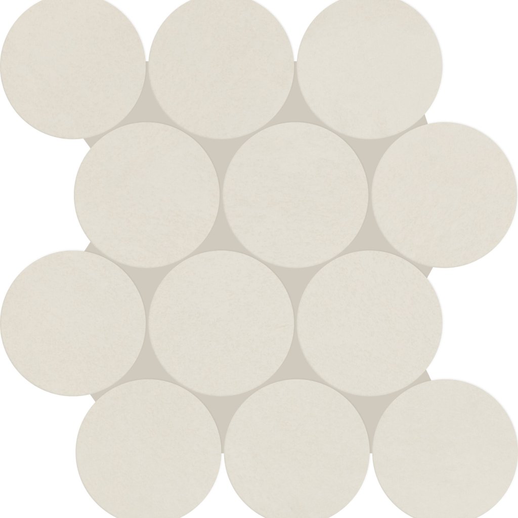 Daltile Indoterra White Desert, Circle, 4, Stepwise, Matte - White Desert