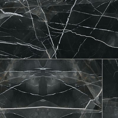 Qualis Ceramica Royal Stoneworks 63X126 Regal Black Vein Polished - 63" x 126"