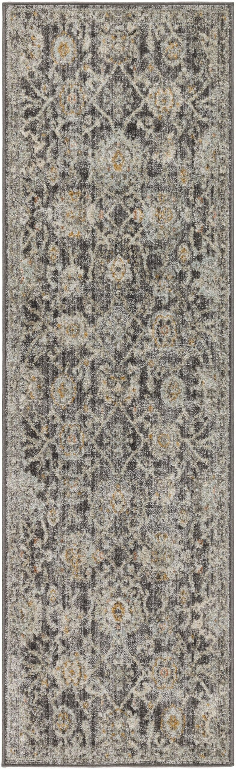Nourison Home Nourison Oushak Home OUS01 2' x 6' Charcoal Vintage Indoor Rug