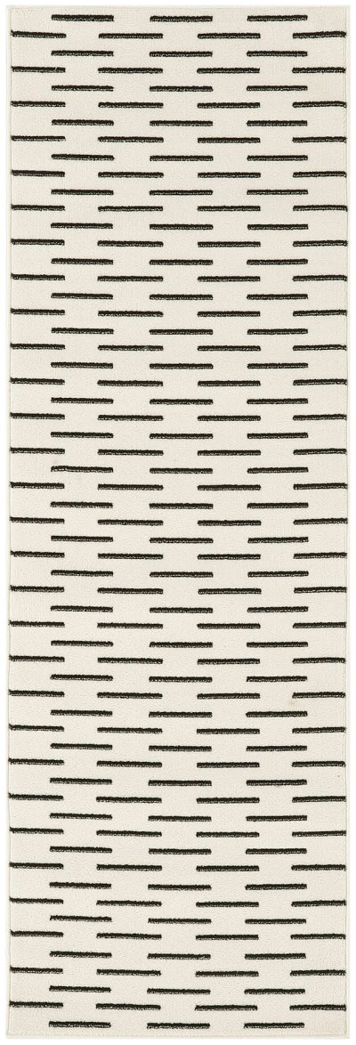 Nourison Home Nourison Nordic NRC12 2' x 6' Ivory Black Scandinavian Indoor Rug - 2' x 6'