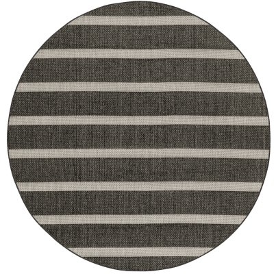 Nourison Home Nourison Positano POS03 4' x 6' Black Ivory Modern Rug - 4' Round