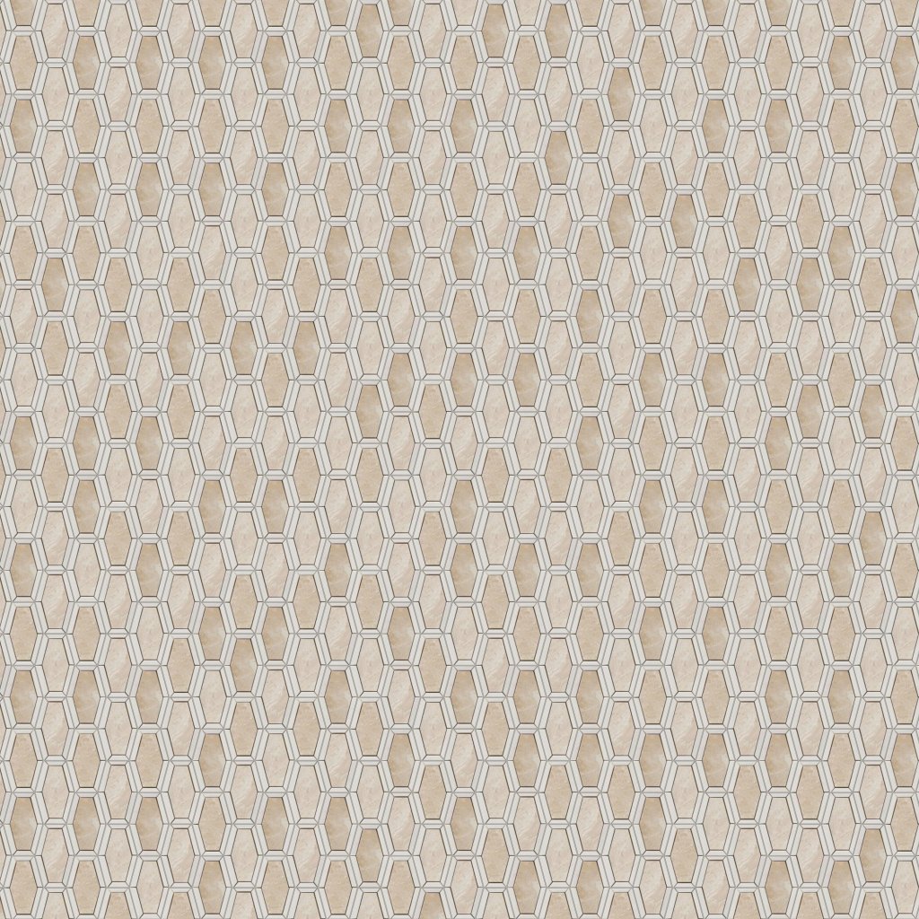 Marble Systems Diana Royal, Snow White Multi Finish Lincoln Marble Mosaic 10 1/4x12 13/16 - Diana Royal, Snow White