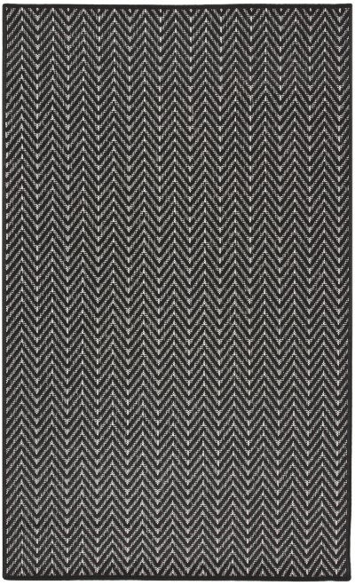 Nourison Home Nourison Horizon Indoor/Outdoor HOZ02 5' x Round Black Modern Rug - 3' x 5'