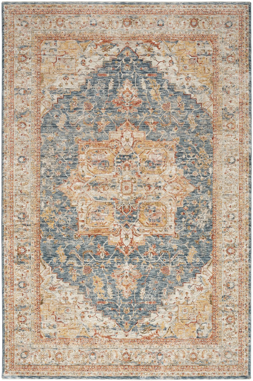 Nourison Home Nourison Petra PTR06 9'3" x 12'7" Ivory Blue Vintage Indoor Rug