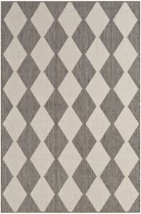 Nourison Positano POS04 4' x 6' Charcoal Modern Rug -