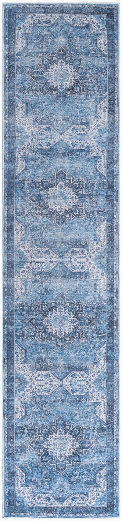 Nourison Home Nourison Nourison Washables NWB15 9'2" x 12' Blue Vintage Indoor Rug - 2'2" x 10'