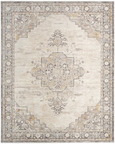 Nourison Home Nourison Antique Fusion ANF01 5'3" x 7'10" Ivory Charcoal Vintage Indoor Rug - 8' x 10'