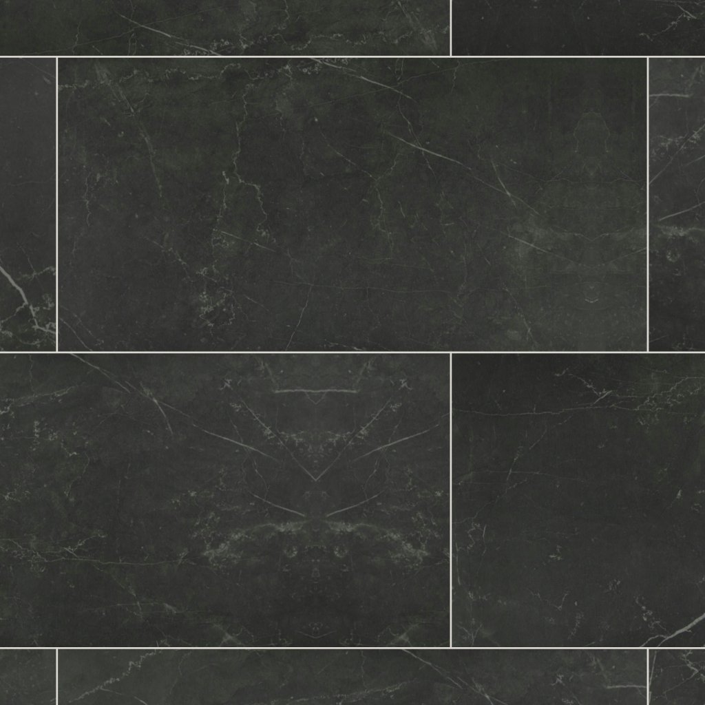 Qualis Ceramica Luxury Tivoli Nero 24X48 Polished - Black
