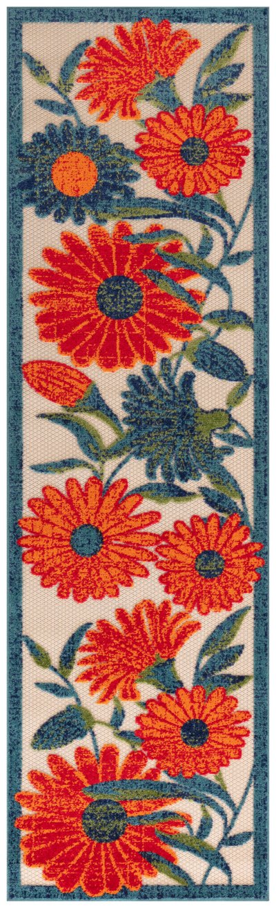 Nourison Home Nourison Aloha ALH33 7'10" x 10'6" Ivory Multicolor Outdoor Rug - 2' x 6'