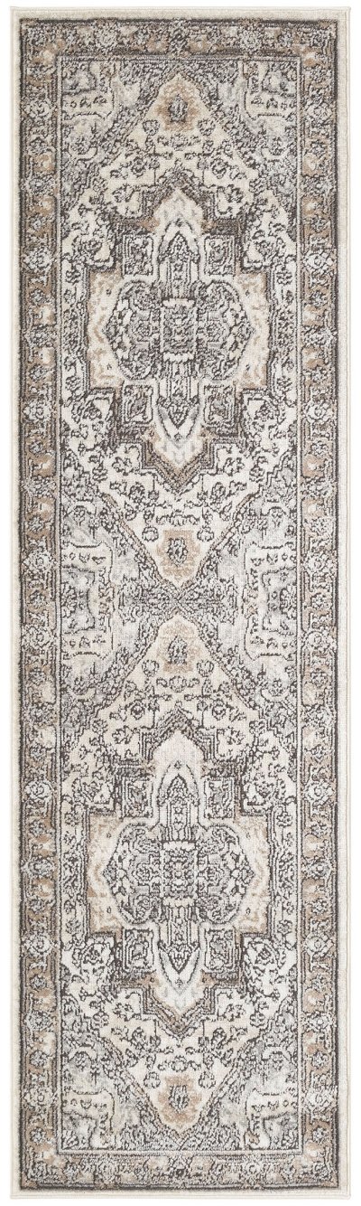 Nourison Home Nourison Quarry QUA18 3'9" x 5'9" Ivory Grey Taupe Vintage Indoor Rug - 2'2" x 10'