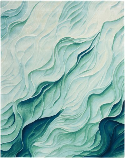 Nourison Home Nourison Prismatic PRS42 9'9" x 13'9" Silver Green Modern Indoor Rug - 8'6" x 11'6"