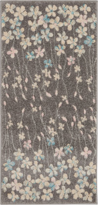 Nourison Home Nourison Tranquil TRA04 8'10" x 11'10" Grey Beige Contemporary Indoor Rug - 2' x 4'