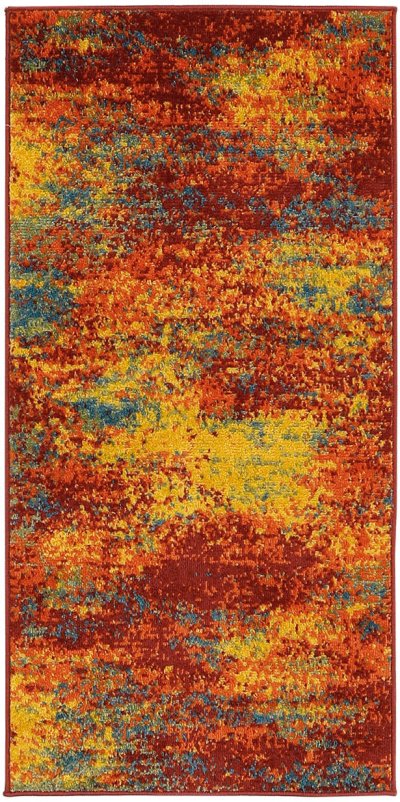 Nourison Home Nourison Nourison Essentials NRE06 9' x 12' Flame Modern Rug - 2' x 4'
