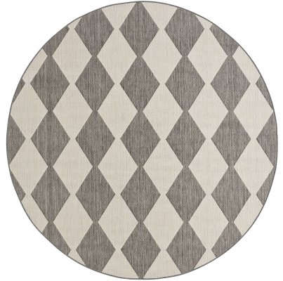 Nourison Home Nourison Positano POS04 4' x 6' Charcoal Modern Rug - 5' Round