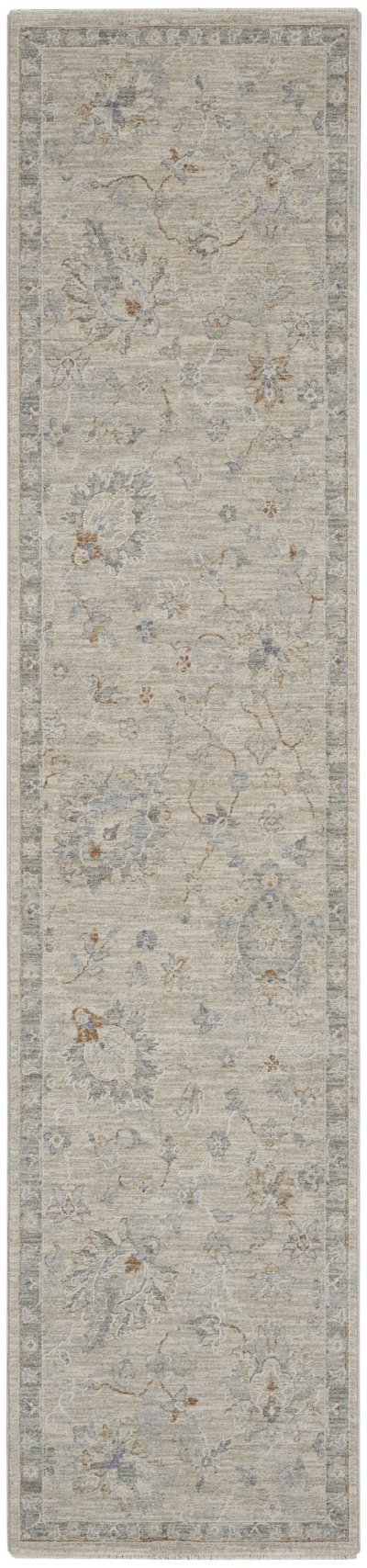 Nourison Home Nourison Asher ASR04 7'10" x 10'4" Light Grey Vintage Indoor Rug - 2'3" x 10'2"