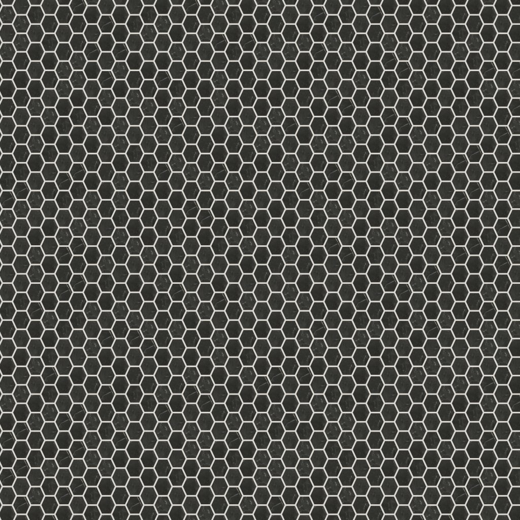 Qualis Ceramica Luxury Tivoli Nero 2" Hexagon Polished - Black