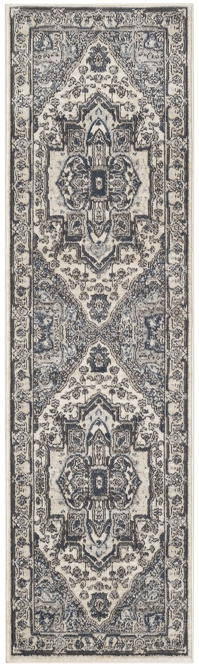 Nourison Home Nourison Quarry QUA18 2'2" x 7'6 Ivory Navy Vintage Indoor Rug